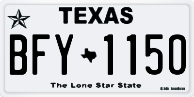 TX license plate BFY1150