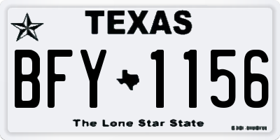 TX license plate BFY1156