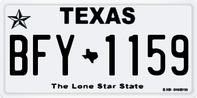 TX license plate BFY1159