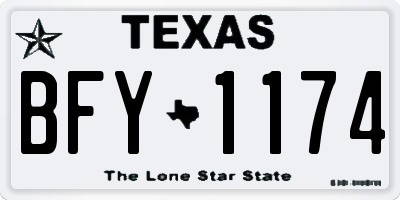 TX license plate BFY1174