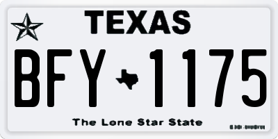 TX license plate BFY1175
