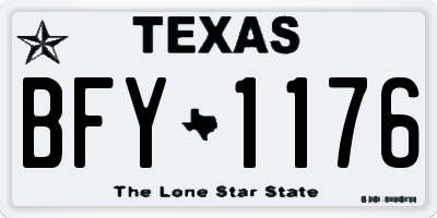 TX license plate BFY1176