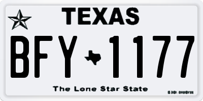 TX license plate BFY1177