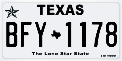 TX license plate BFY1178