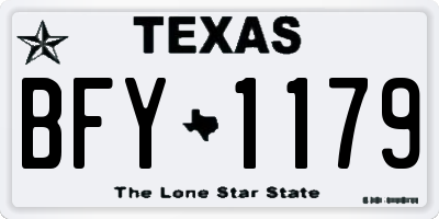 TX license plate BFY1179