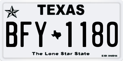 TX license plate BFY1180