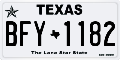 TX license plate BFY1182