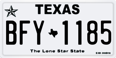 TX license plate BFY1185