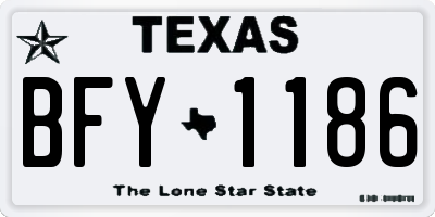 TX license plate BFY1186