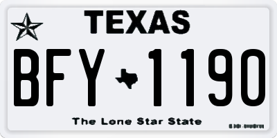 TX license plate BFY1190