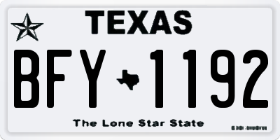 TX license plate BFY1192