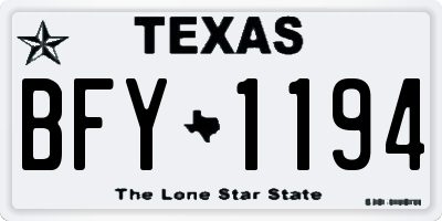 TX license plate BFY1194