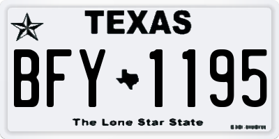 TX license plate BFY1195