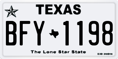 TX license plate BFY1198