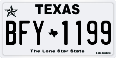 TX license plate BFY1199