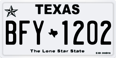 TX license plate BFY1202