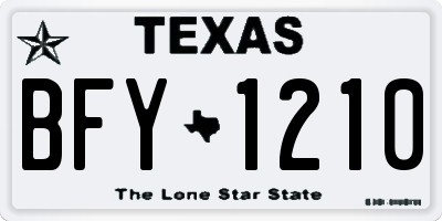 TX license plate BFY1210