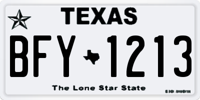 TX license plate BFY1213