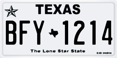 TX license plate BFY1214