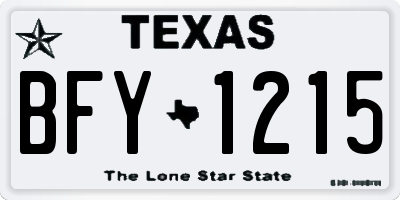 TX license plate BFY1215