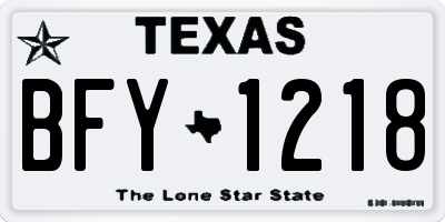 TX license plate BFY1218