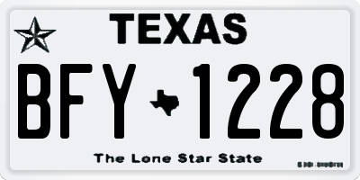 TX license plate BFY1228