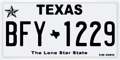 TX license plate BFY1229
