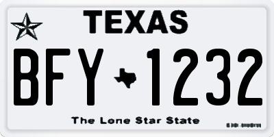 TX license plate BFY1232