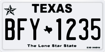 TX license plate BFY1235