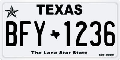 TX license plate BFY1236