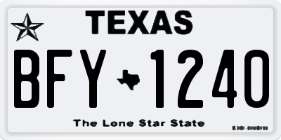 TX license plate BFY1240