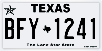 TX license plate BFY1241