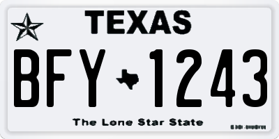 TX license plate BFY1243