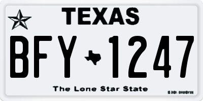 TX license plate BFY1247