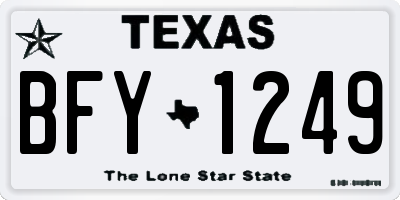 TX license plate BFY1249