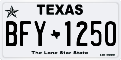 TX license plate BFY1250