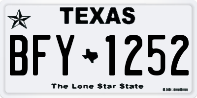 TX license plate BFY1252