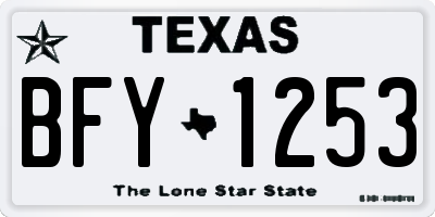 TX license plate BFY1253