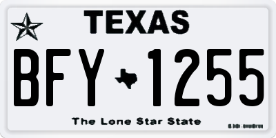 TX license plate BFY1255