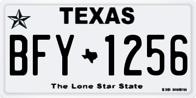 TX license plate BFY1256
