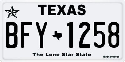 TX license plate BFY1258