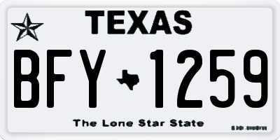 TX license plate BFY1259