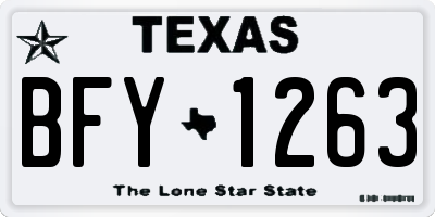 TX license plate BFY1263