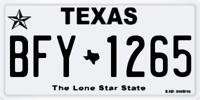 TX license plate BFY1265
