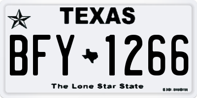 TX license plate BFY1266