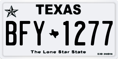 TX license plate BFY1277