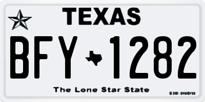 TX license plate BFY1282