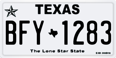 TX license plate BFY1283