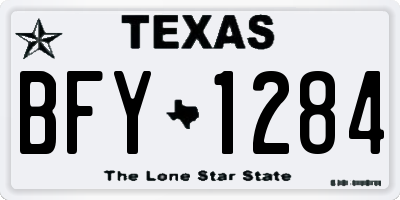 TX license plate BFY1284