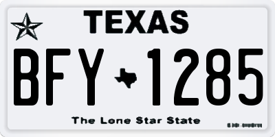 TX license plate BFY1285